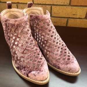 Jeffery Campbell Taggart pink velvet booties 7.5